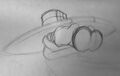 Croquis de Mr Dark, réalisé par Michel Ancel.