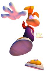 Rayman en plein saut.
