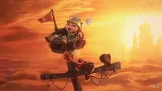 Rayman et Barbara dormant sur le vaisseau du Capitaine dans la bande-annonce de lancement du jeu