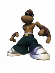 Rayman portant le costume Yo.