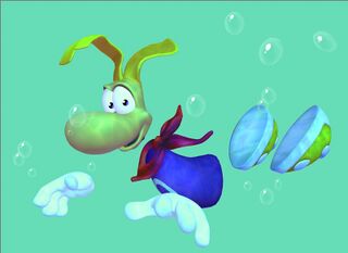 Rayman sous l'eau.