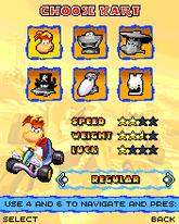 Rayman dans le menu de sélection des personnages de Rayman Kart.