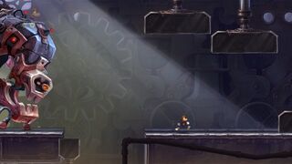 Le Mecha Carnivora en train de poursuivre Rayman.