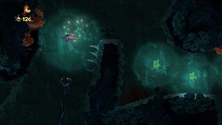 Un tentacule bleu foncé terminé par une main à trois doigts dans Océano Moskito !.