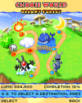 Le vaisseau des Lapins sur la carte de sélection des niveaux de Rayman Kart.