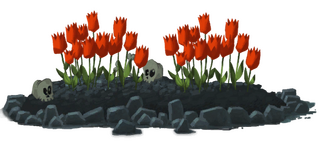Vue détaillée d'un parterre de tulipes.