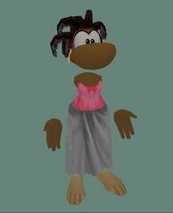 Le modèle de Simohne dans les fichiers du prototype annulé de Rayman contre les Lapins Crétins.