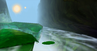 Les deux soleils sur l'écran de chargement du Tour de Force, dans la version PC de Rayman 2.