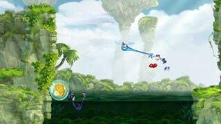 Une Pièce de la mort dans une bulle dans Rayman Origins.