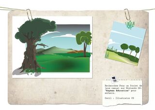 Troisième concept art de Rayman Éducation réalisé par Sanaa Mejjadi, une des graphistes du jeu.