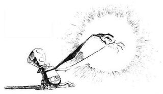 Concept art de Polokus en train d'utiliser ses pouvoirs magiques. On peut notamment le voir dans le manuel anglais de Rayman Revolution.