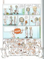 Le premier duo de scientifiques étudiant les Lapins Crétins dans les bandes dessinées, ici dans La vie en rose.