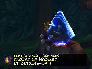 Rayman devant la prison de Ly dans la Clairière de la Fée.