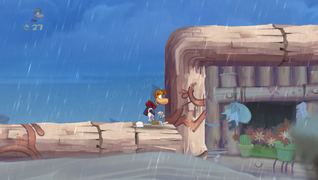 La première relique se trouve derrière le didgeridoo à droite de Rayman.