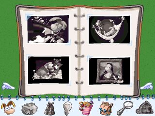Des Électoons dans les images en morceaux (Rayman Maternelle et Rayman CP).
