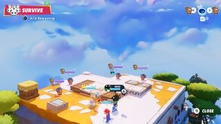 L'une des premières rencontres avec des Goombas en armure dans le jeu de base.