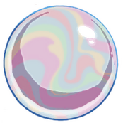Vue détaillée d'une bulle de Rayman Origins.