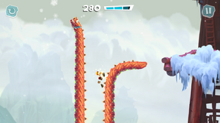 Deux dragons volant l'un à côté de l'autre, permettant à Rayman de sauter entre eux.