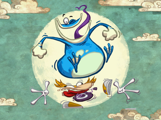 Fond d'écran de Globox et Rayman dans Rayman Jungle Run.