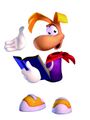 Artwork de Rayman avec un livre, utilisé dans le manuel de la collection de jeux éducatifs Les Dictées de Rayman.