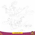 Concept arts de Rayman et Sssssam en train de faire du ski nautique dans les Marais de l'Éveil.