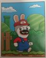 Le Lapin Crétin déguisé en Mario dans Une case en moins !