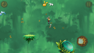 Rayman en plein saut.