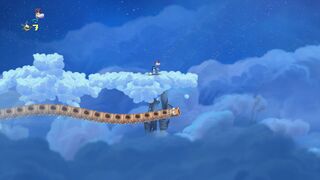 Un serpent-flûte apparaissant sous un groupe de nuages qui s'effondrent.