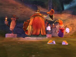 Cette image datant du développement de Rayman 3 montre le Paragnon de la Lande aux Esprits Frappés.
