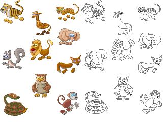 Premier coloriage d'animaux.