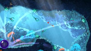 Des tentacules bleu clair dans Le crabe qui pince dort.