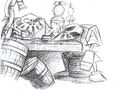 Concept art de Sbires attablés.