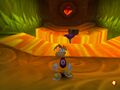 Cette image datant du développement de Rayman 2 montre le Sanctuaire de Terre et de Lave.