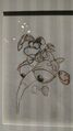 Concept art de Rayman chevauchant Bzzit.