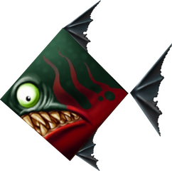Vue détaillée d'un petit piranha de Rayman 2.
