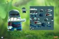 Concept art du Ninja et éléments de son sprite.