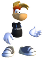 Rayman portant un tee-shirt de l'Unicef.