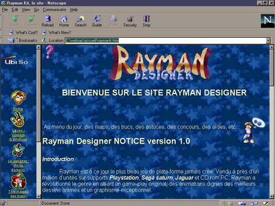 La page d'accueil d'Ubi Online.