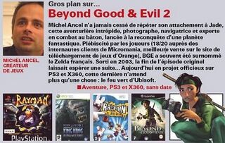 Article sur Michel Ancel et Beyond Good & Evil‏‎ 2 dans Jeux Vidéo Magazine.