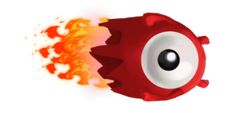 Vue détaillée d'un fantôme rouge sans son enveloppe de flammes.