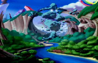 Dans la cinématique d'introduction des principales versions, lorsque le Grand Protoon est dérobé par Mr Dark, une terrible explosion se produit, et cet étrange nuage de fumée à l'effigie du sorcier s'élève dans le ciel...