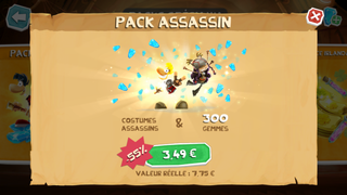 Présentation du Pack Assassin dans la Boutique.