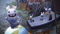 Le Lapin vigie, un Lapin taggueur et la Fanfare.
