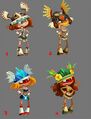 Concept arts d'Amazonia et d'autres princesses humaines envisagées pour Rayman Adventures.
