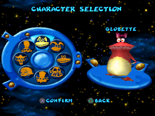 Globette dans le menu de sélection des personnages de Rayman Rush.