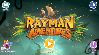 Le royaume des crapauds dans le menu principal, dans Rayman Adventures.