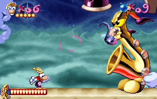 A wrong note punched back by Rayman.