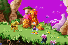 An exit sign in the Game Boy Advance version of Rayman 3.