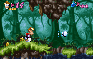 Rayman hurling his Speed Fist.