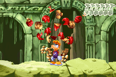 Scaleman swells and bursts like a balloon when Rayman defeats him.